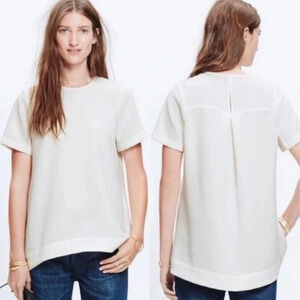 Madewell Women’s Sz XS Tailored Tee Hi Lo Crepe Blouse Top Style B6208